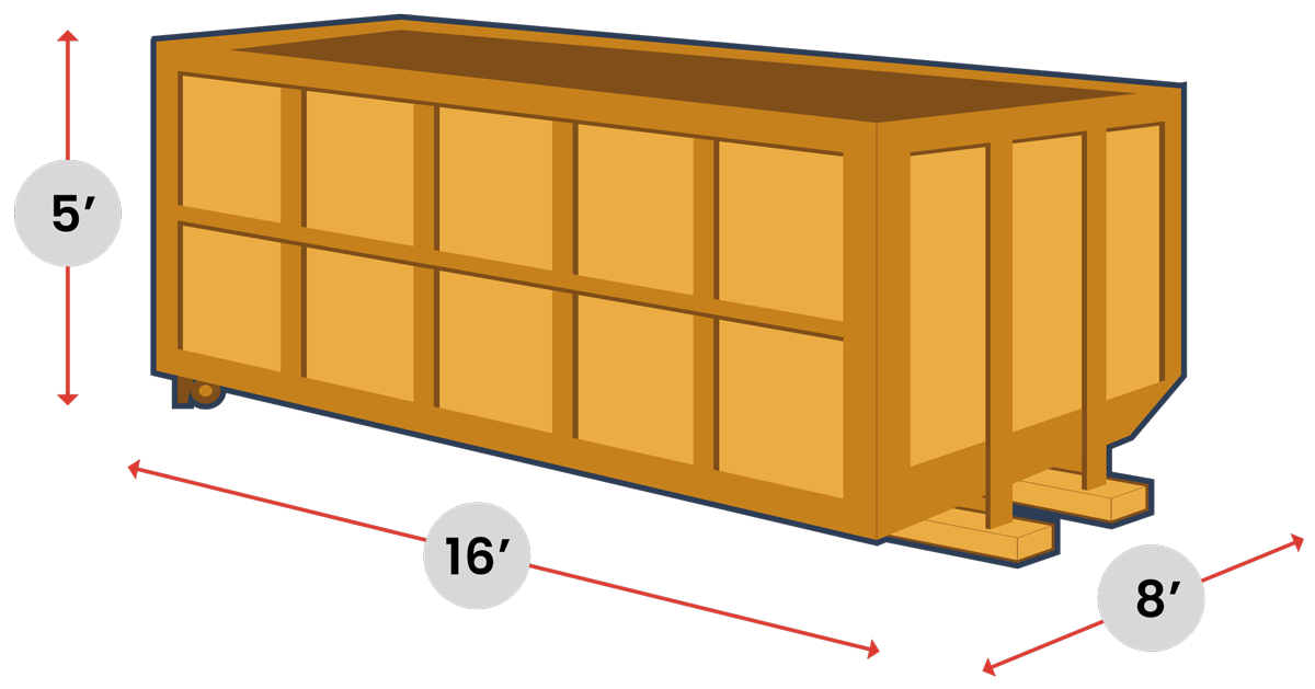 Gray storage container with measurements. Dimensions of a large gray storage unit.